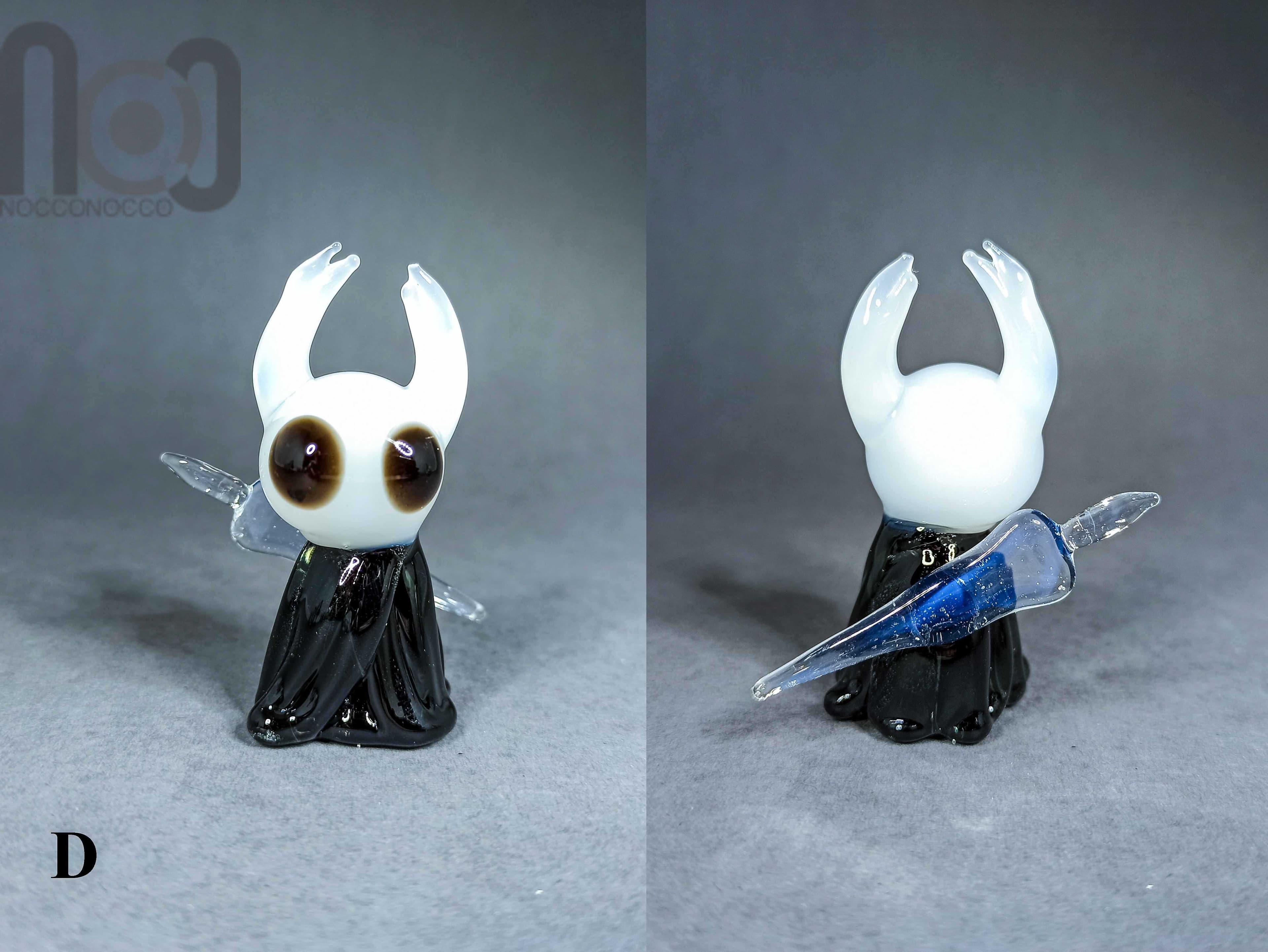 Hollow Knight Fan Art Figurines — handmade borosilicate glass by NoccoNocco, detail view 2 of 6, made in Greece