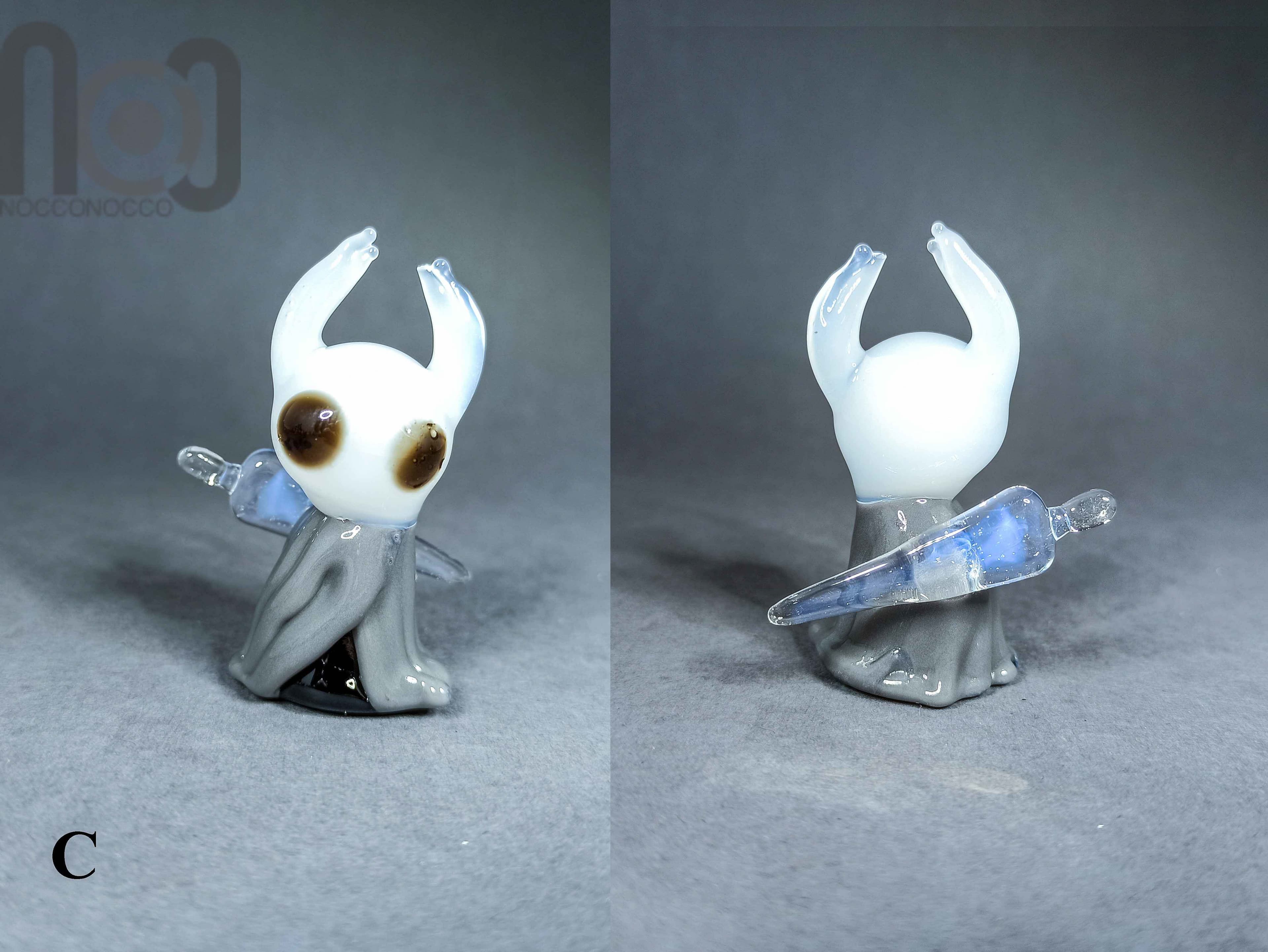 Hollow Knight Fan Art Figurines — handmade borosilicate glass by NoccoNocco, detail view 3 of 6, made in Greece