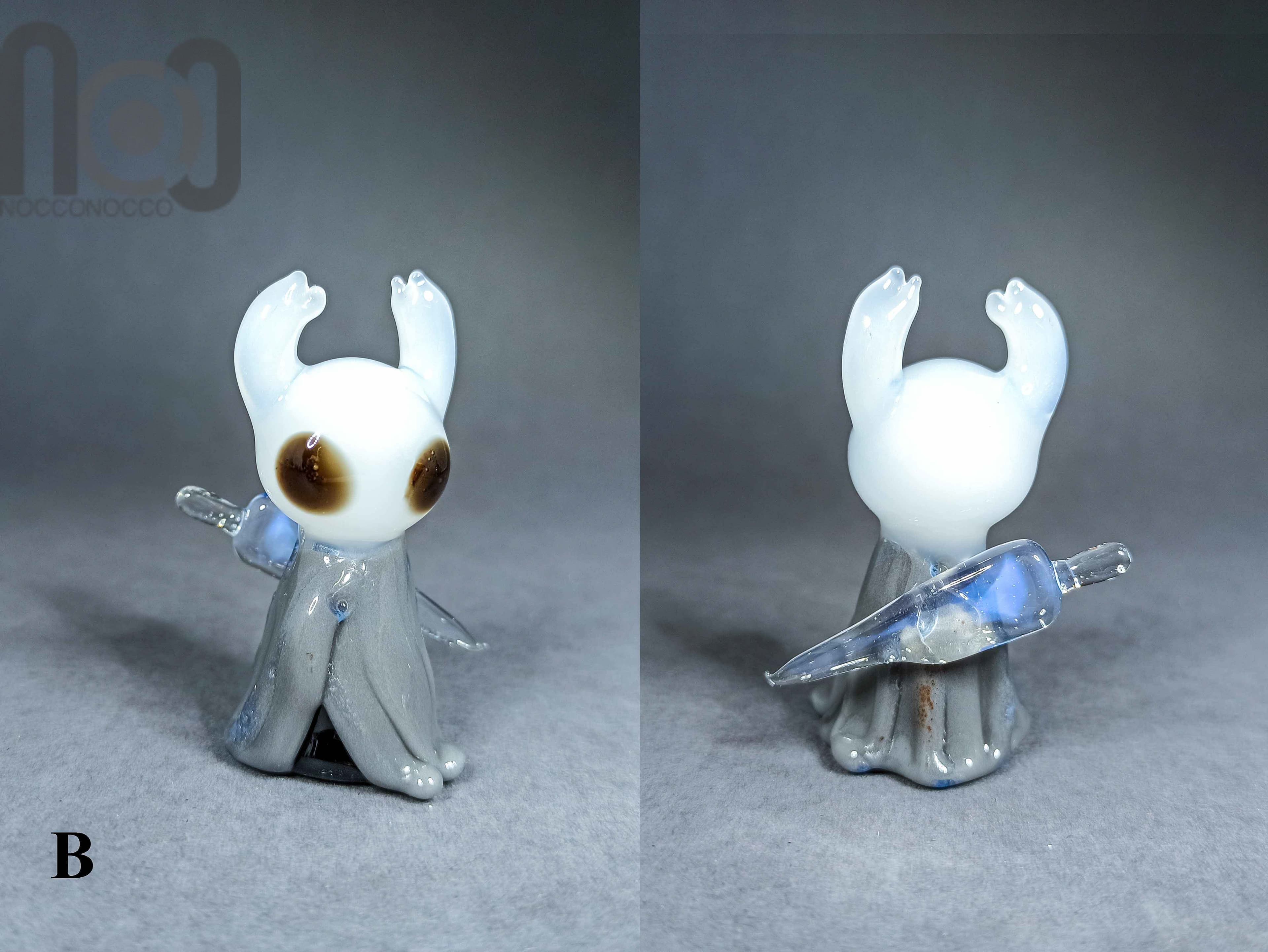 Hollow Knight Fan Art Figurines — handmade borosilicate glass by NoccoNocco, detail view 4 of 6, made in Greece
