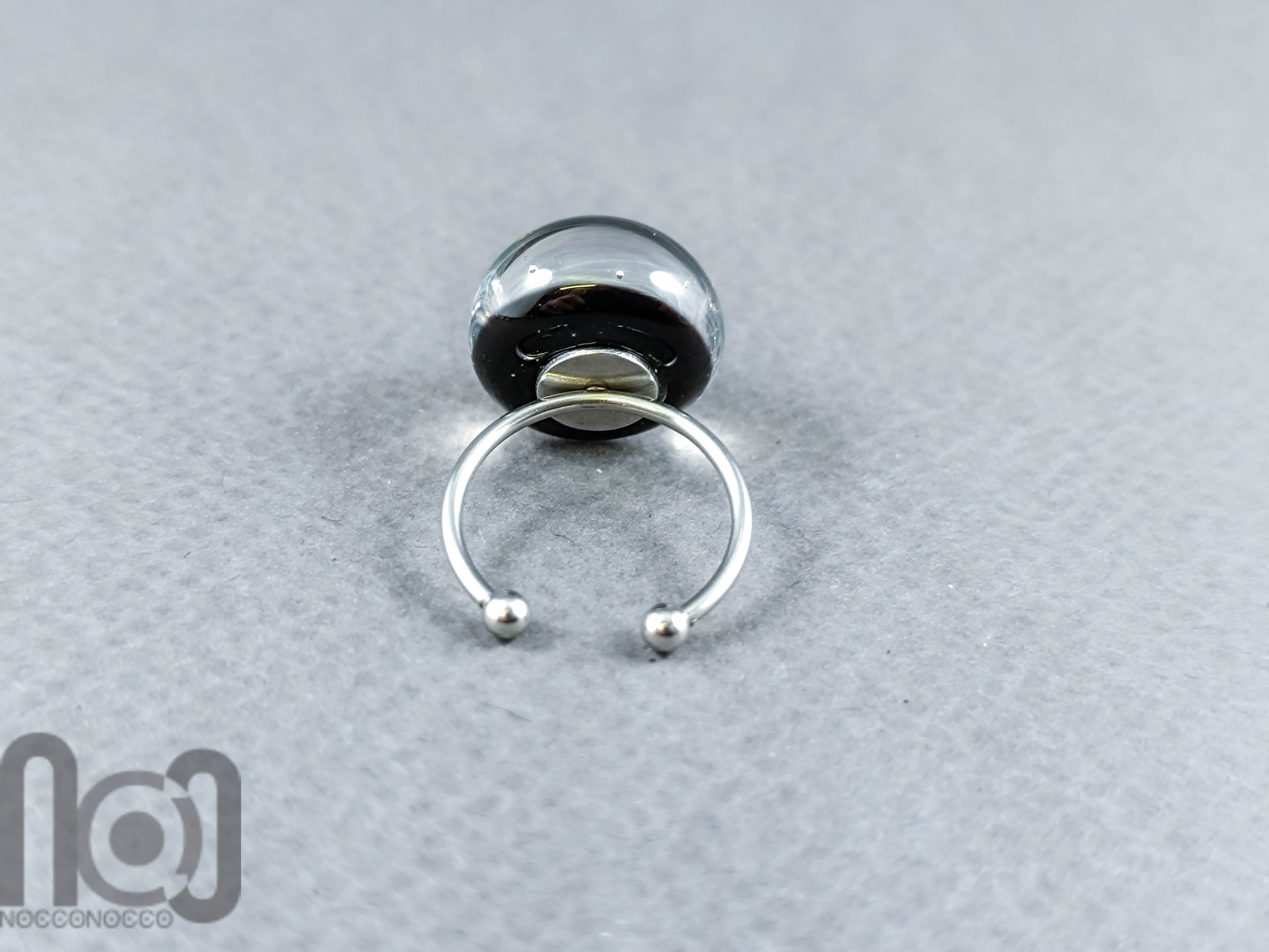 Galaxy Ring, v31 — handmade borosilicate glass by NoccoNocco, detail view 5 of 5, made in Greece