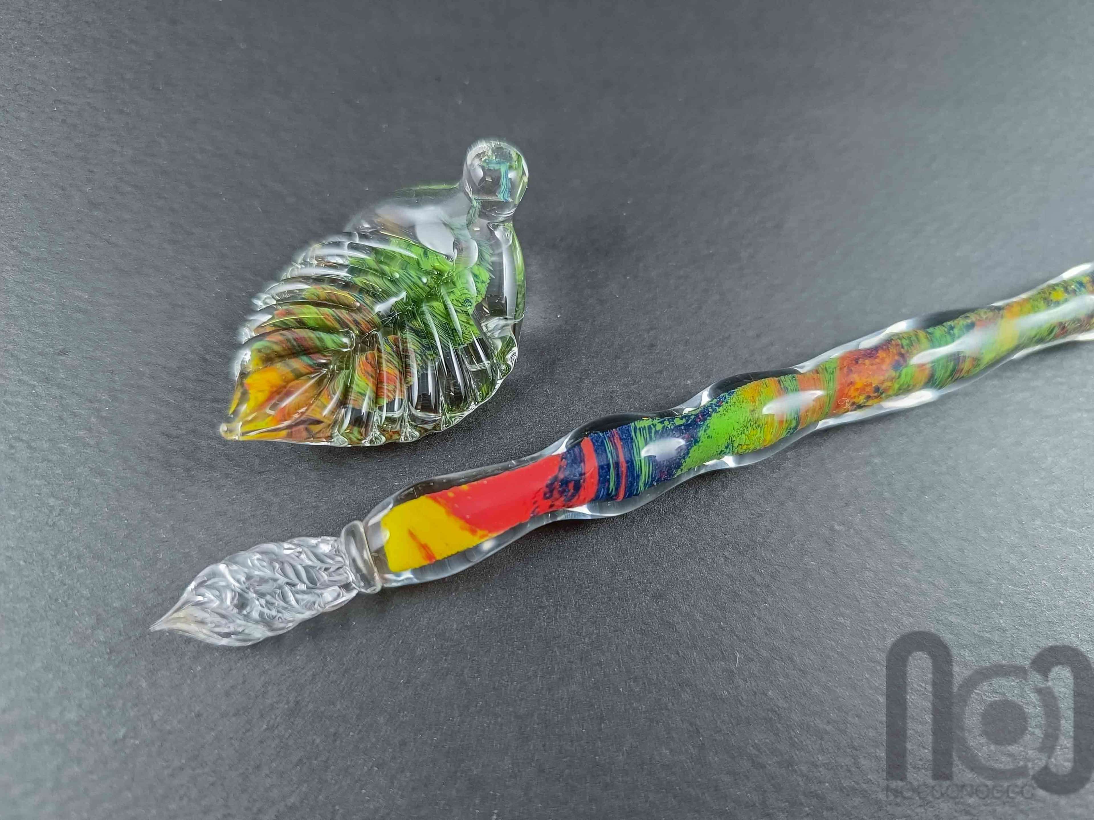 Colorful Glass Dip Pen, v94 — handmade borosilicate glass by NoccoNocco, made in Greece
