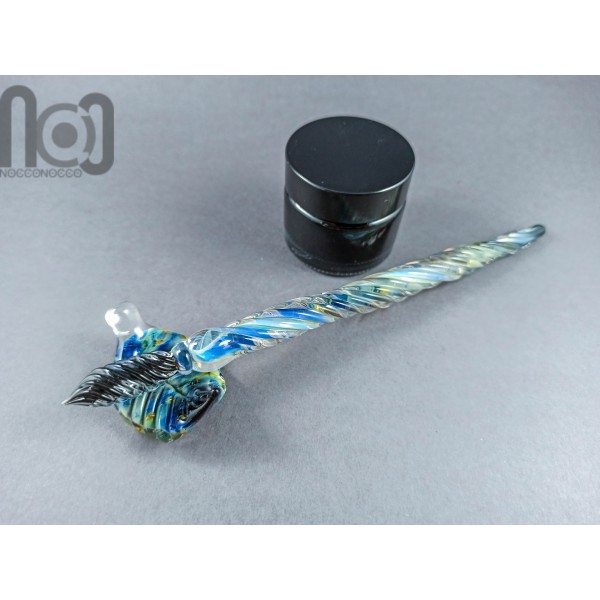 Silver Fumed Glass Dip Pen, v072