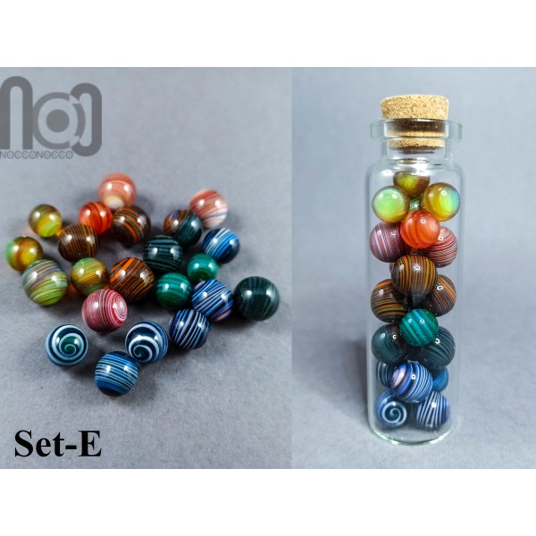 Mini Jar filled with tiny marbles, set-E