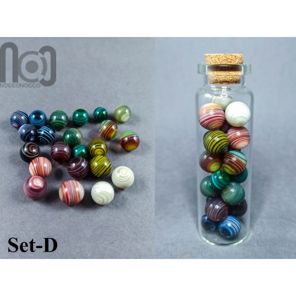 Mini Jar filled with tiny marbles, set-D