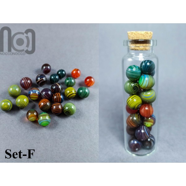 Mini Jar filled with tiny marbles, set-F