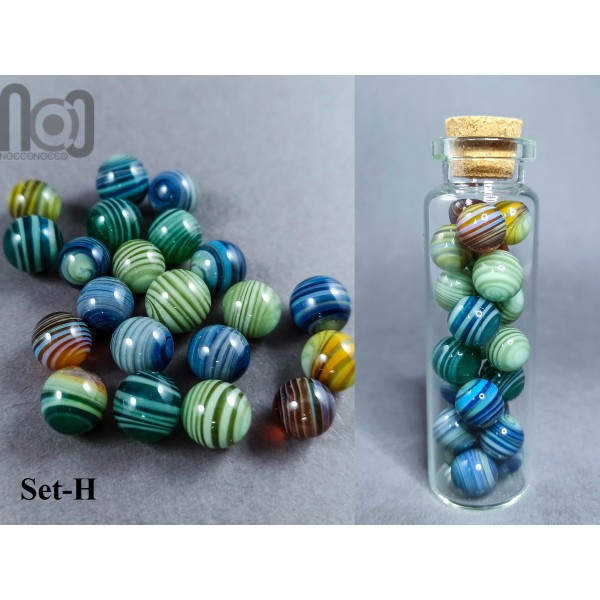 Mini Jar filled with tiny marbles, set-H