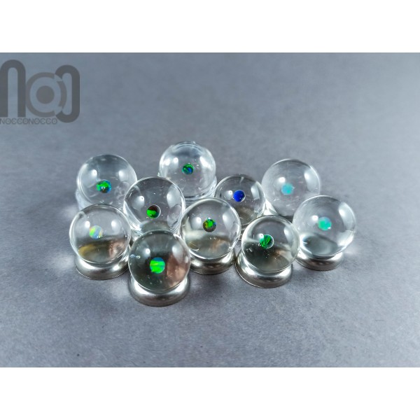 Tiny Clear Glass Marbles with Opals