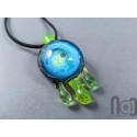 Dripping Galaxy Pendant with Opal Planet, v295