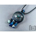Dripping Galaxy Pendant with Opal Planet, v296