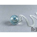 Galaxy Glass Pendant – Silver Fumed Necklace - 396
