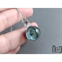 Galaxy Glass Pendant – Silver Fumed Necklace - 396