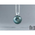Galaxy Glass Pendant – Silver Fumed Necklace - 396