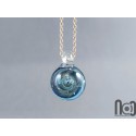Galaxy Glass Pendant – Silver Fumed Necklace - 397
