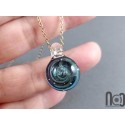 Galaxy Glass Pendant – Silver Fumed Necklace - 397