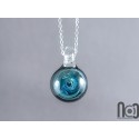 Galaxy Glass Pendant – Silver Fumed Necklace - 398