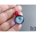 Galaxy Glass Pendant – Silver Fumed Necklace - 399