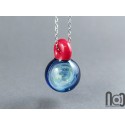 Galaxy Glass Pendant – Silver Fumed Necklace - 399