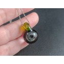Galaxy Glass Pendant – Silver Fumed Necklace - 417