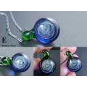 Galaxy Glass Pendant – Silver Fumed Necklace - 422