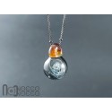 Galaxy Glass Pendant – Silver Fumed Necklace - 456