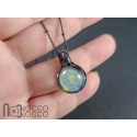Galaxy Glass Pendant – Silver Fumed Necklace - 458