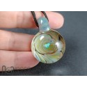 Handmade Glass Pendant – Diamond-Cut Opal – Handmade Borosilicate Necklace