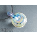 Handmade Glass Pendant – Diamond-Cut Opal – Handmade Borosilicate Necklace