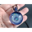 Purple Galaxy Glass Pendant – Silver Fumed Necklace, 461