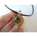 Galaxy Pendant with An Opal Crescent Moon, v19
