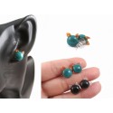 Minimalist glass cat earrings