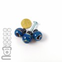 Handblown Blue Glass Knobs, Set of 3