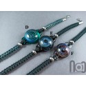 Silver Fumed Glass Galaxy Bracelet, v07
