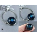 Silver Fumed Glass Galaxy Bracelet with Opal Planet, v11