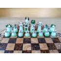 Monster Themed Handmade Glass Chess Set -v2