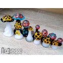 Mushroom Themed Handmade Glass Chess Set -v3