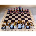 Mushroom Themed Handmade Glass Chess Set -v3