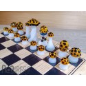 Mushroom Themed Handmade Glass Chess Set -v3