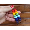 Handmade glass rainbow earrings, v107