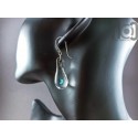 Clear Drop Earrings With Opals, v63