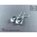 Clear Drop Earrings With Opals, v63