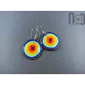 Handmade glass rainbow earrings, v108