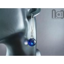 Galaxy earrings with opal planets and sterling silver hooks, v111