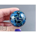 Galaxy Marble with 3 Floating Opal Planets and Decorated Backside, v573
