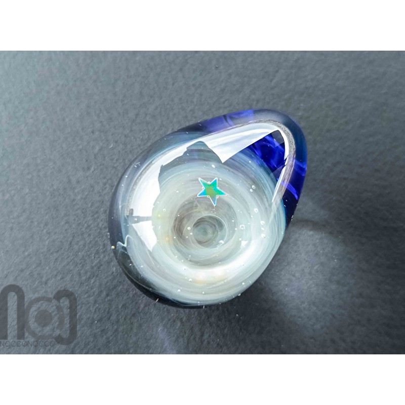 Handmade Glass Galaxy Egg with Opal Planet, v575