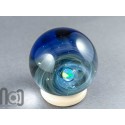 Glass Galaxy Marble with Floating Opal and Floral Backside, v578