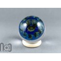 Glass Galaxy Marble with Floating Opal and Floral Backside, v578