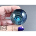 Glass Galaxy Marble with Floating Opal and Floral Backside, v578