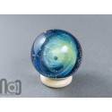 Glass Galaxy Marble with Floating Opal and Decorated Backside, v585