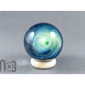 Glass Galaxy Marble with Floating Opal and Decorated Backside, v585