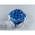 Ice-Cube Glass Galaxy Marble with Floating Opal Planet, v586
